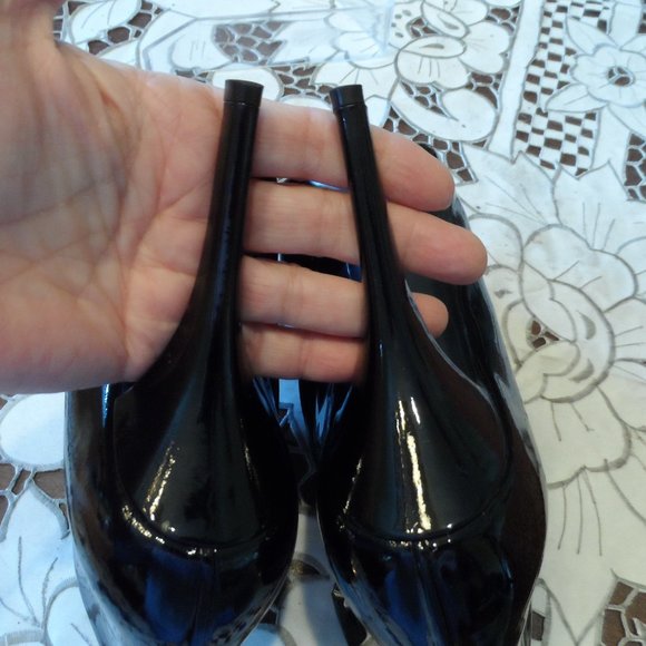 Louis Vuitton Black Patent Leather Peep Toe Ankle Boots Size 36.5B - Picture 14 of 16